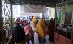 Kegiatan Posyandu Melati di Kelurahan Harapan Baru 13 Juli 2020