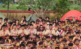 Menghadiri undangan Kegiatan Perkemahan Gabungan Pramuka Jenjang SD/MI se-Kecamatan Sambutan
