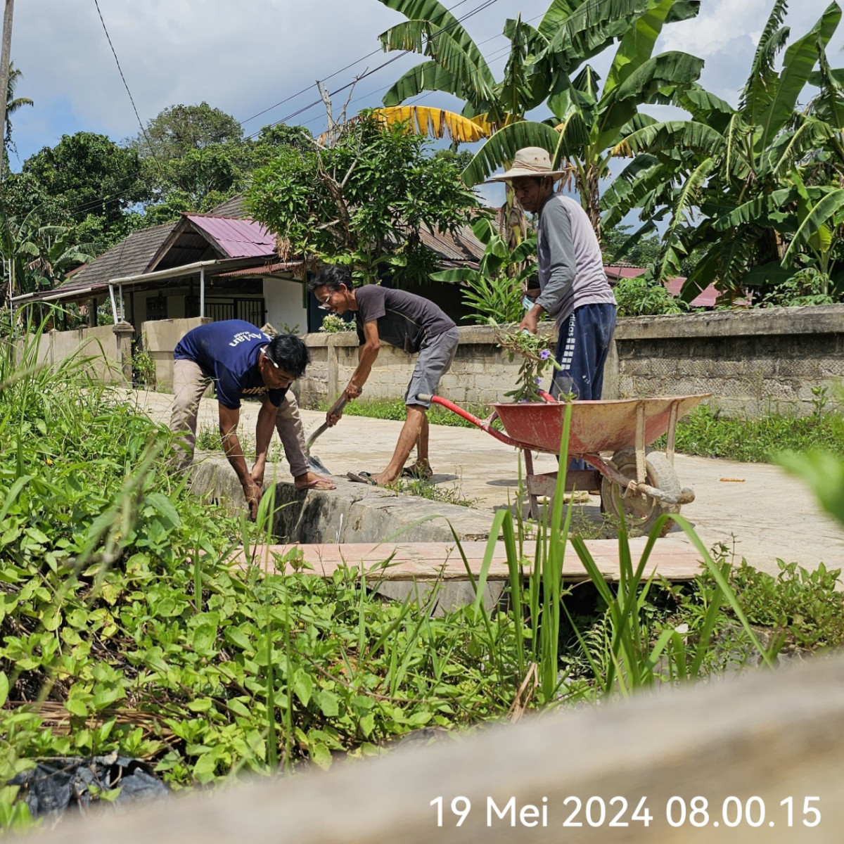 Pembersihan rumput di jl. Wilis