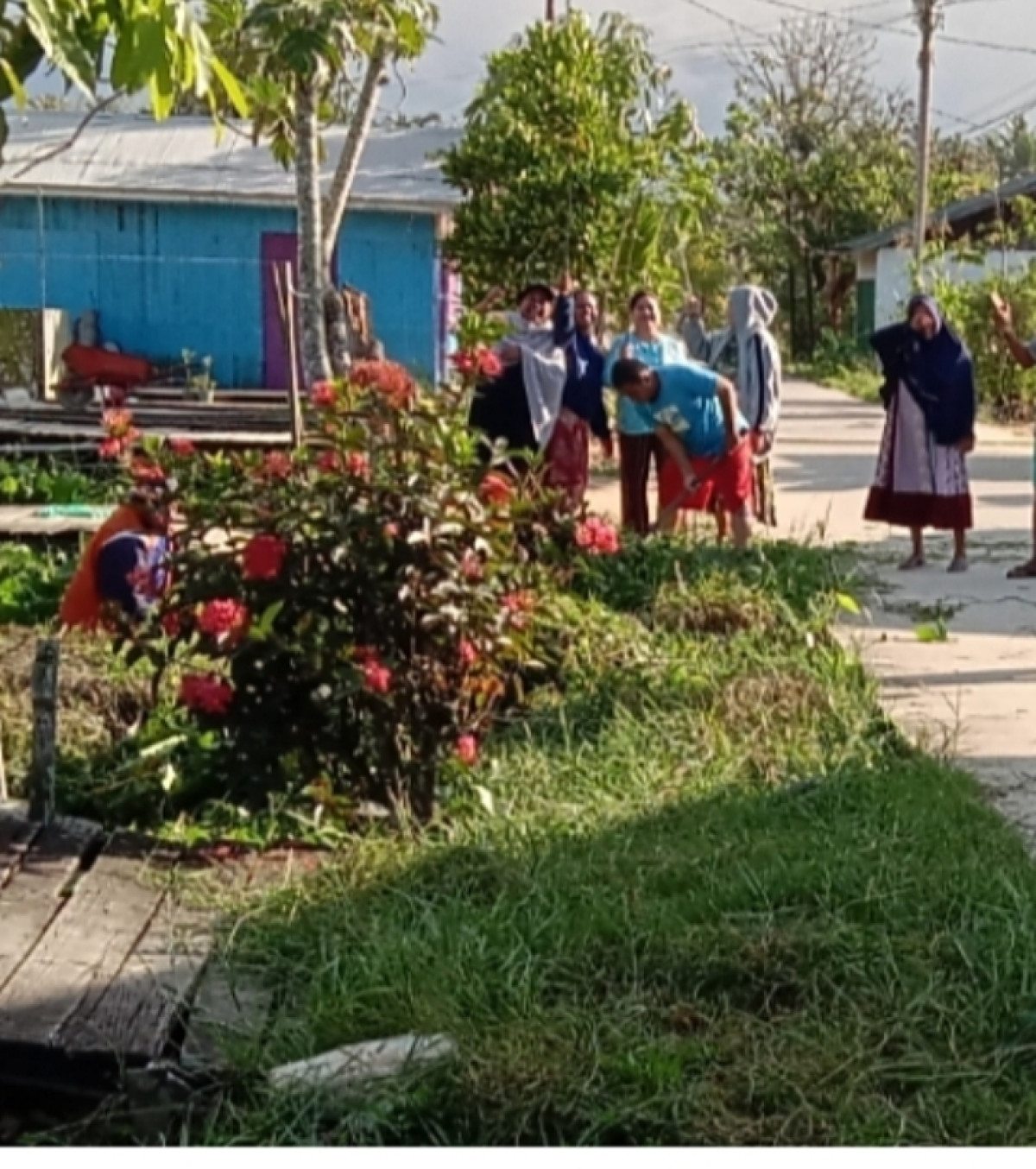 Bersih kan rumput jln pelabuhan RT 33 Rawa Makmur Palaran