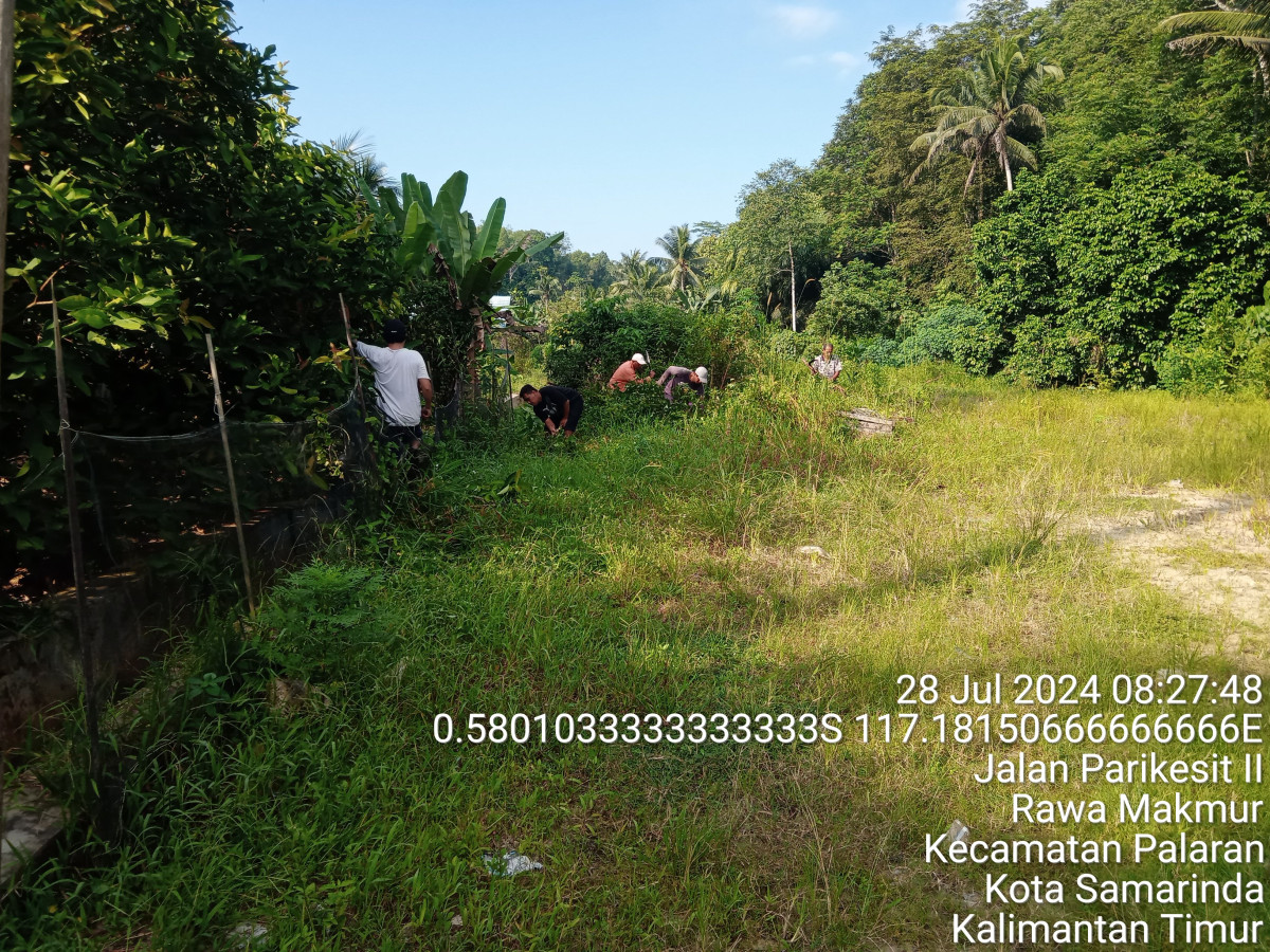 Pemotongan rumput dan drainase.Gg.Damai