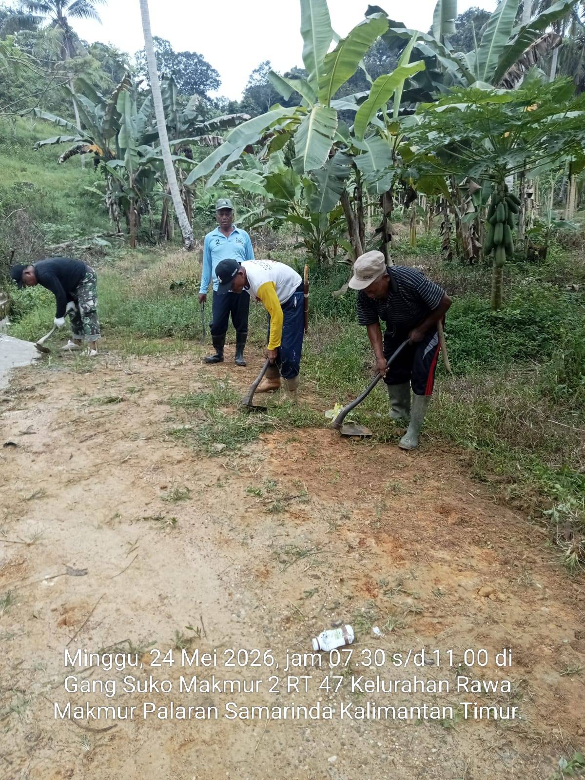 Pendalaman drainase dan pembersihan rumput