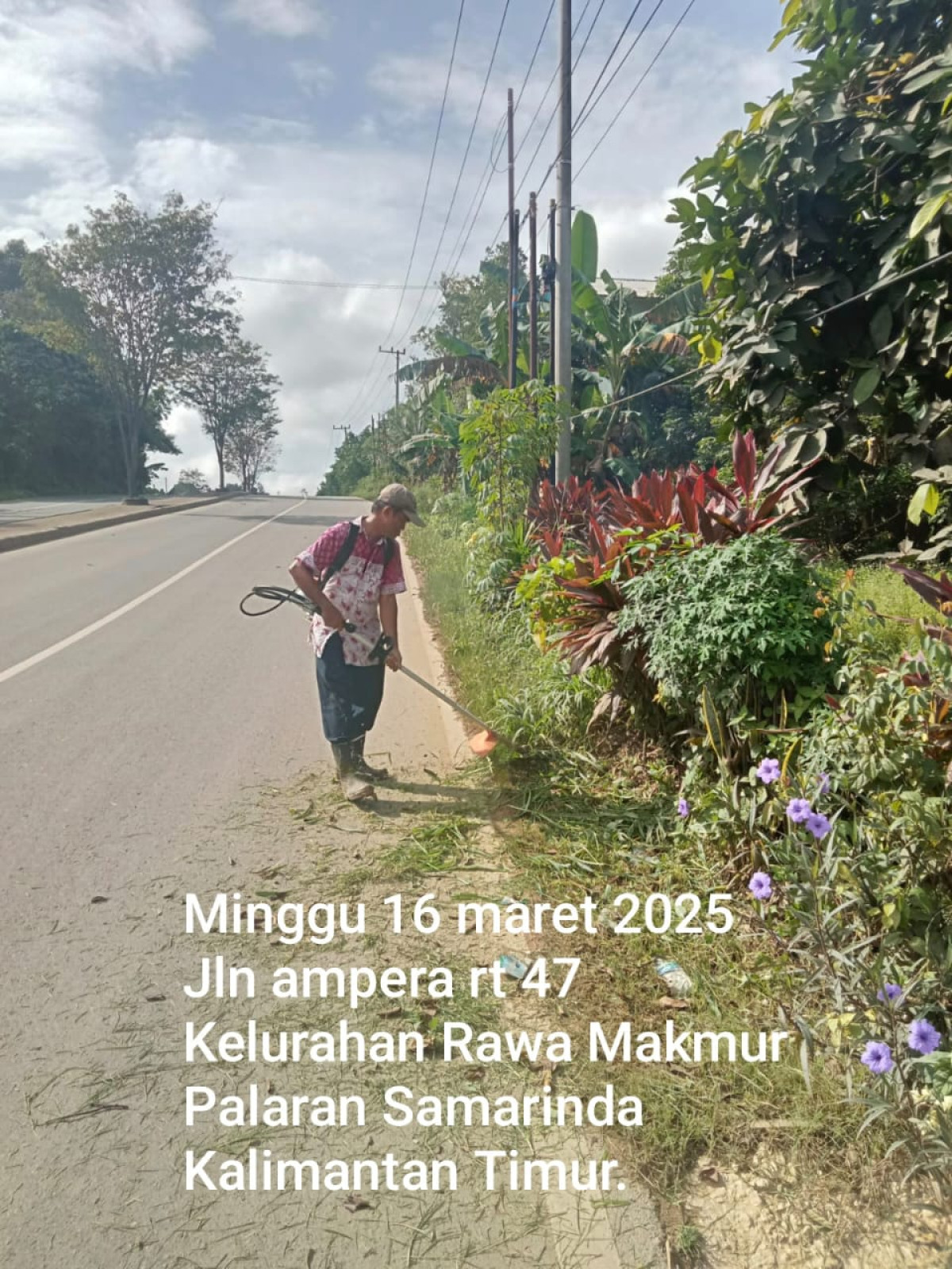 Pemotongan rumput dan pembersihan sampah