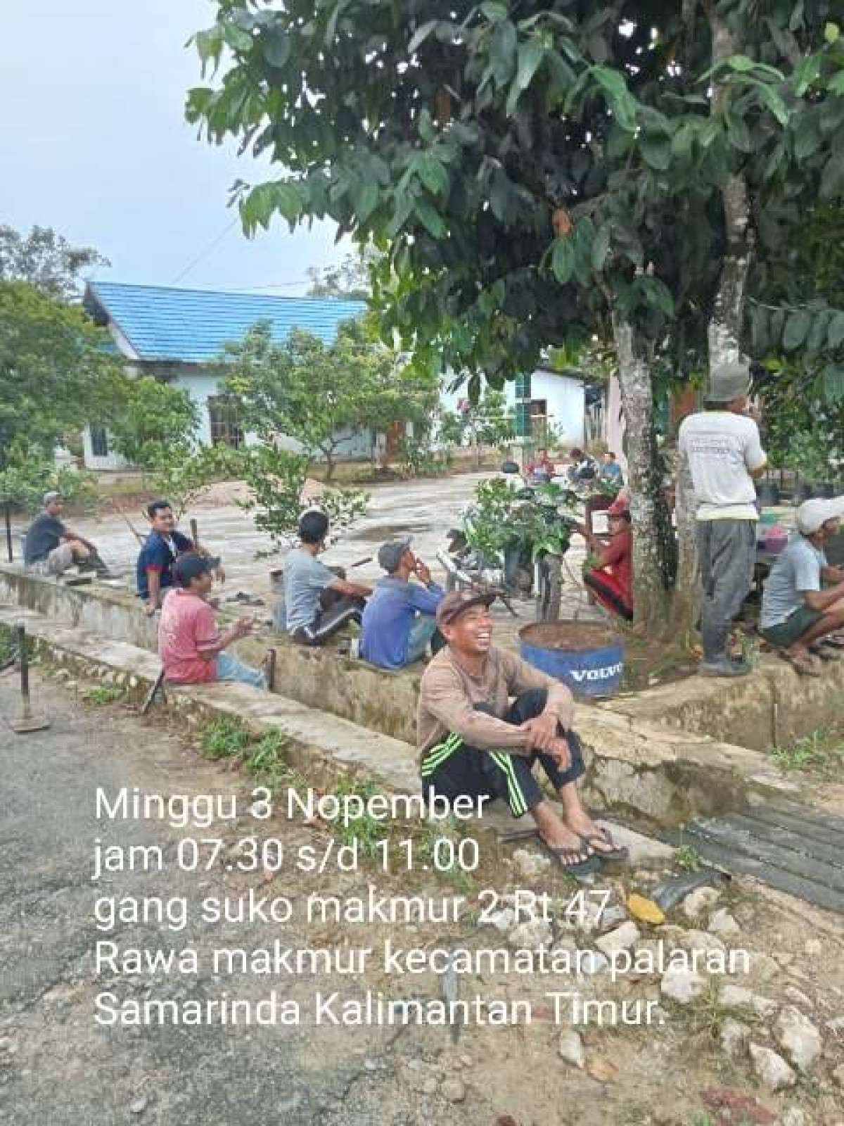 Menaikan batu dan pembersihan rumput