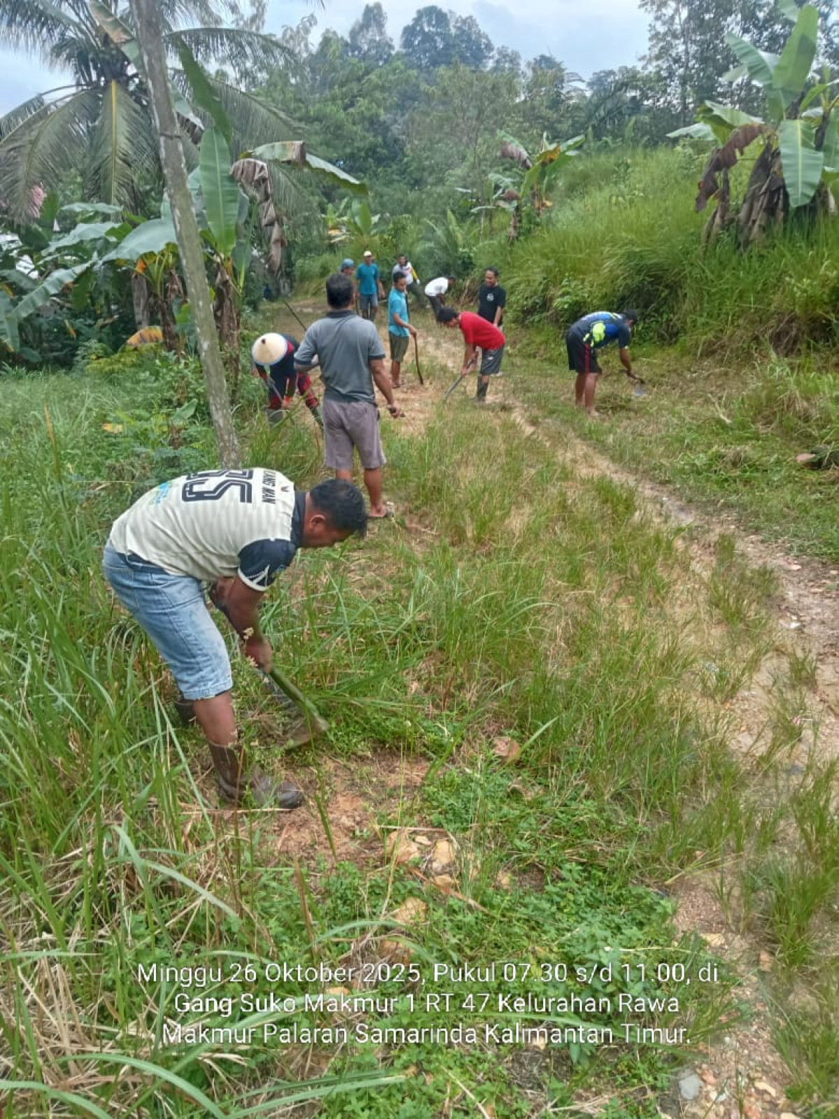 Pembersihan rumput dan pendalaman drinase