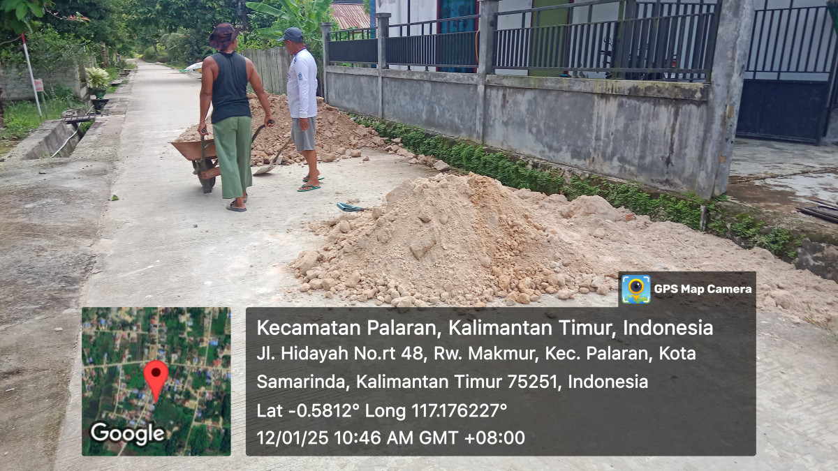 Pengurukan badan jalan, jl. Hidayah 1