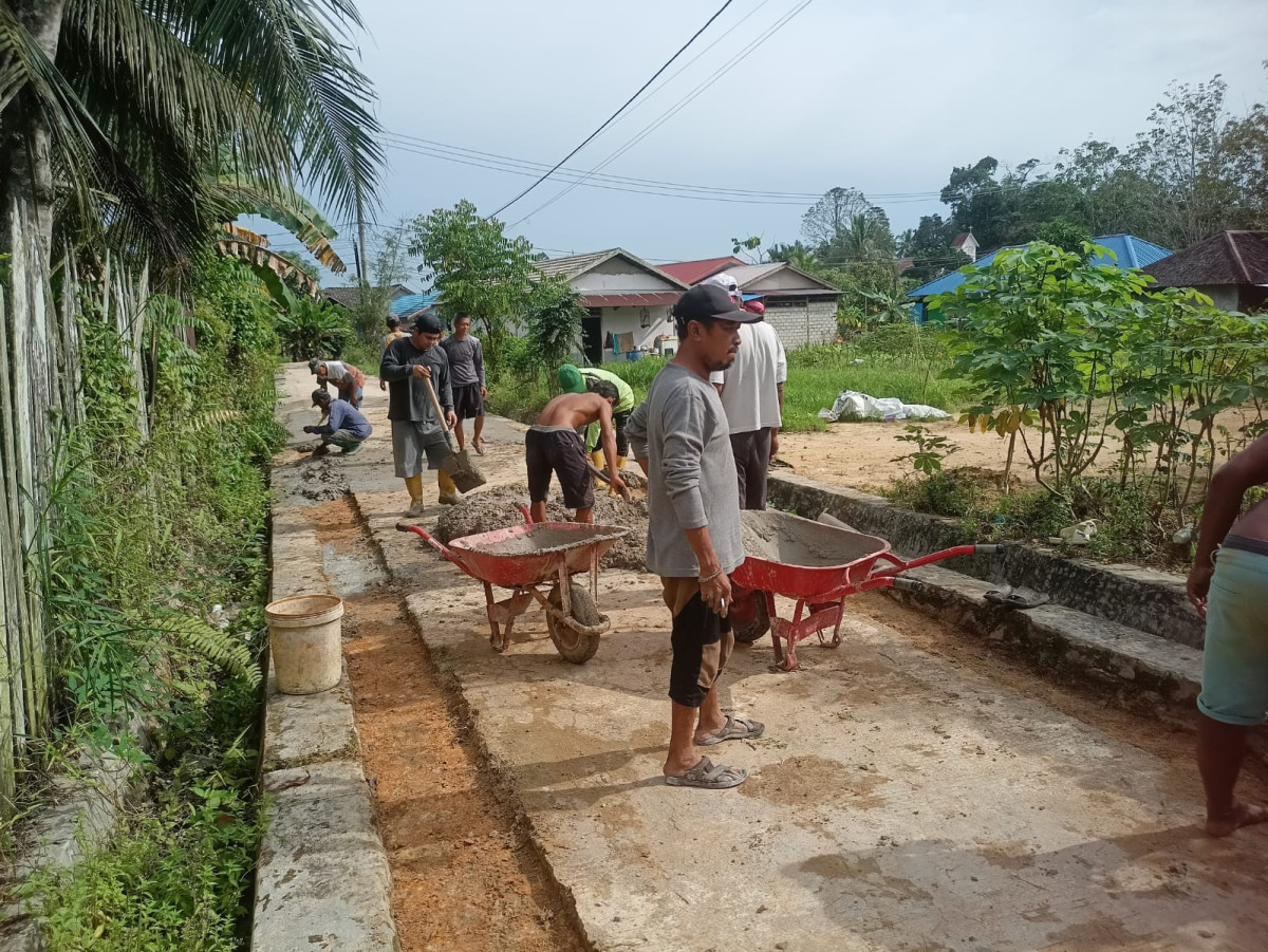 Pengecoran Bahu jalan Kanan Kiri Jalan Gg. Tanjung Pura