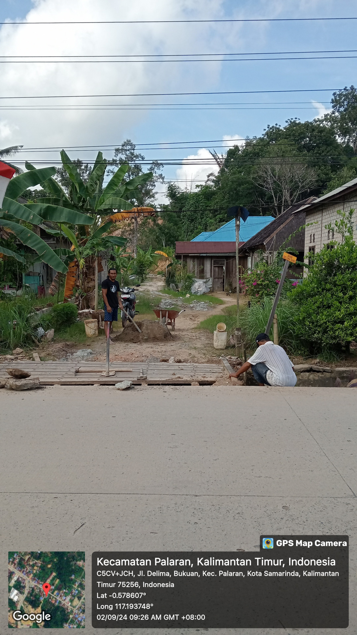 Perbaikan jembatan gang delima sawi