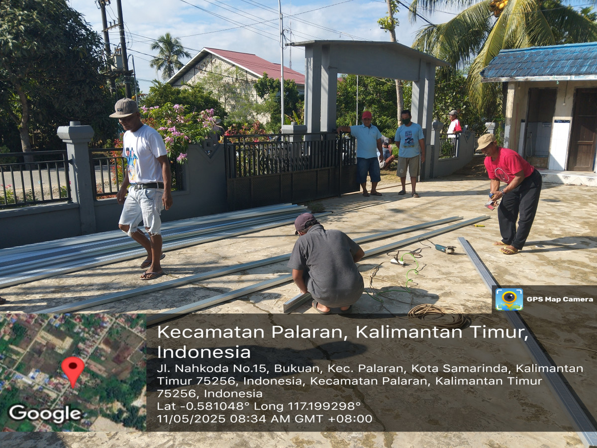 Pembuatan kanopi langgar ukhuwah Dinul Islam