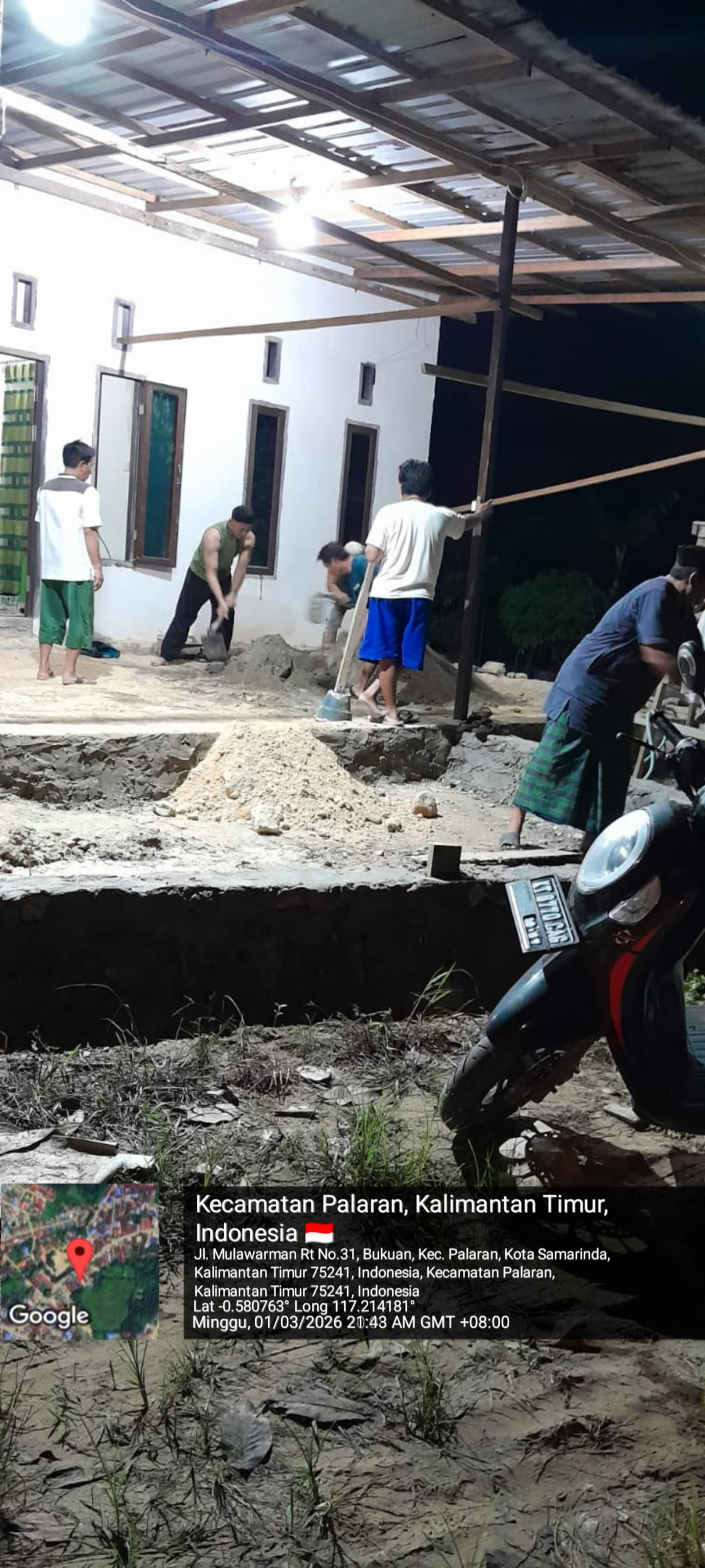 Cor semen teras depan majlis nurul qolbi jln mulawarman RT 31 BUKUAN
