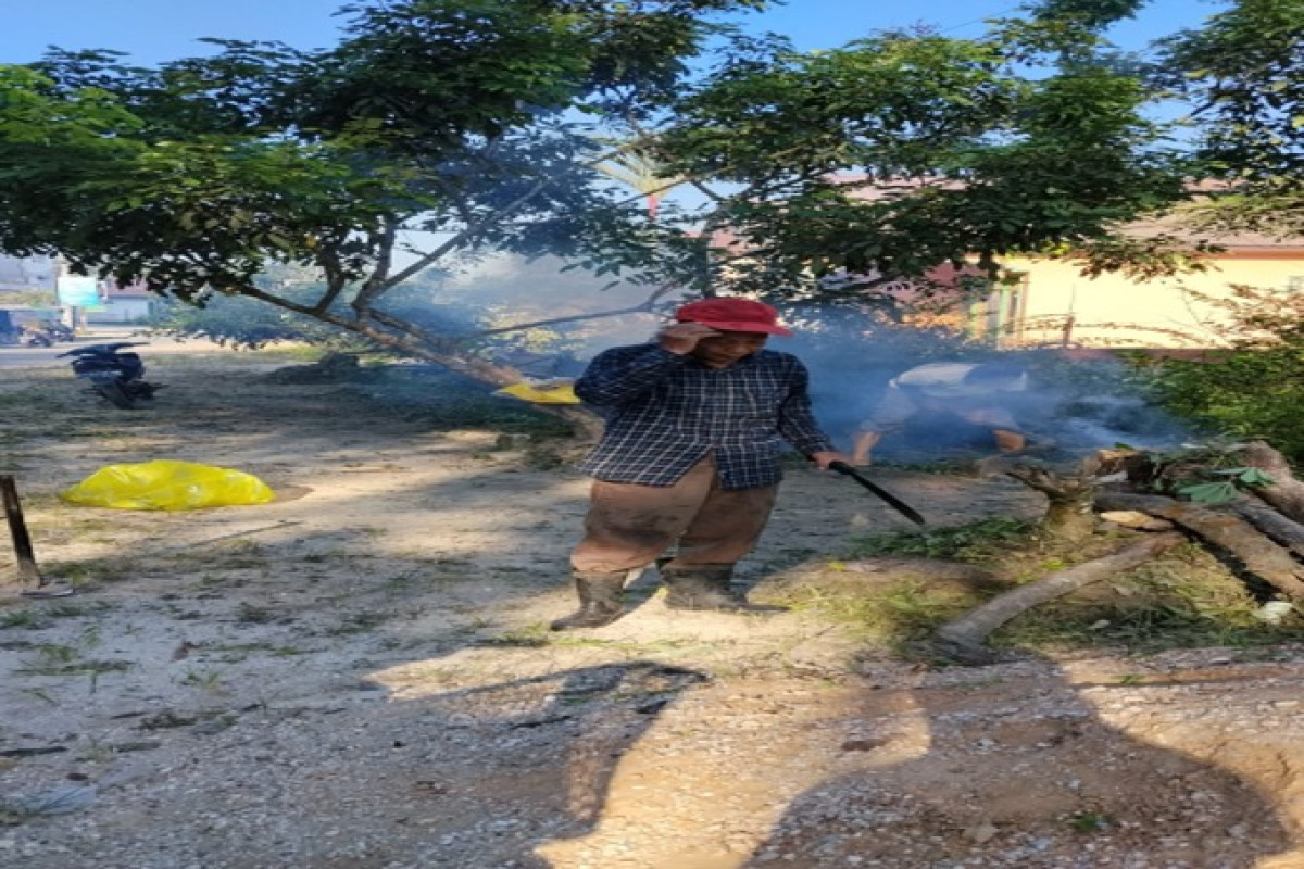Pembersihan rumput pinggir jalan