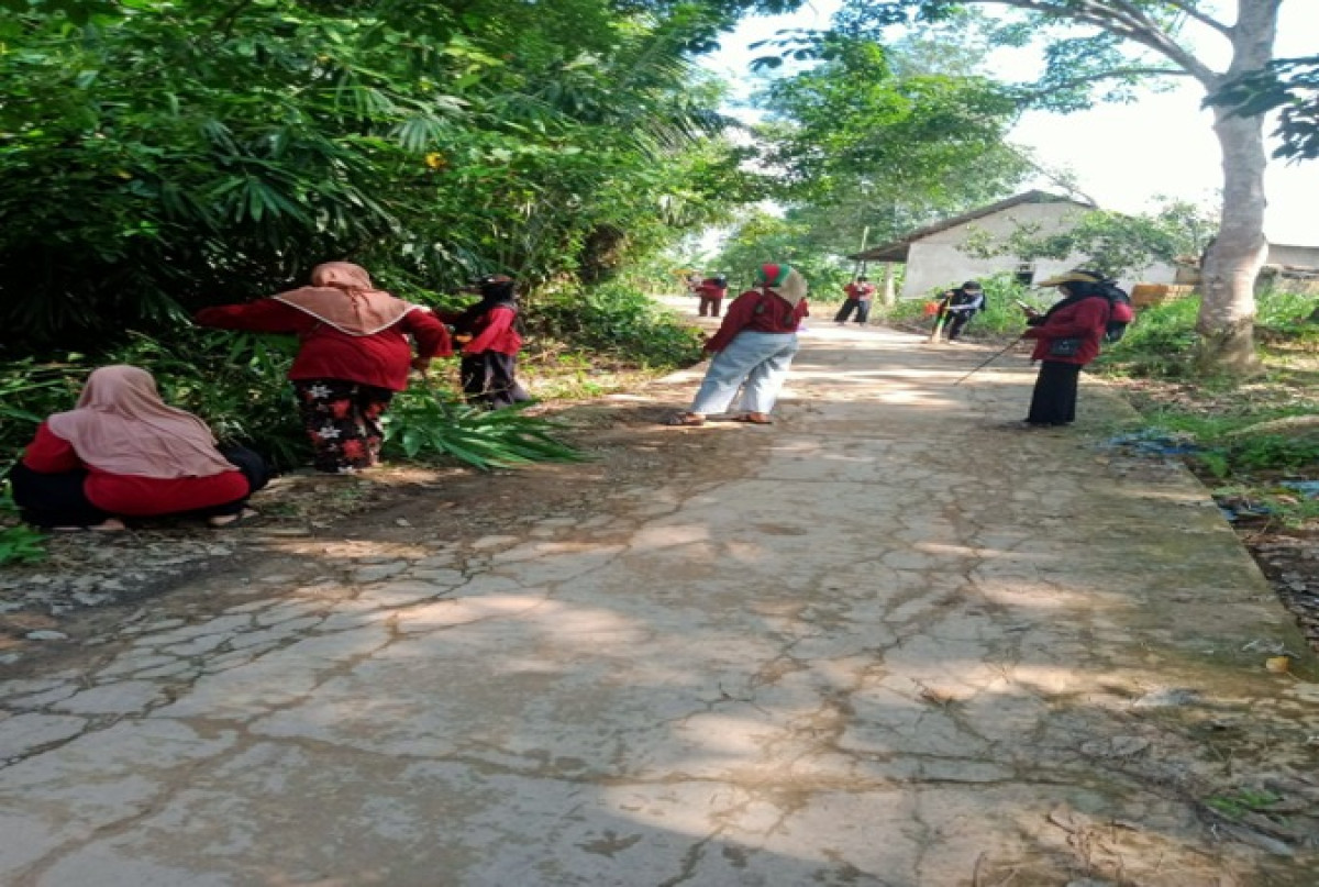 Pembersihan rumput pinggir jalan pesantren