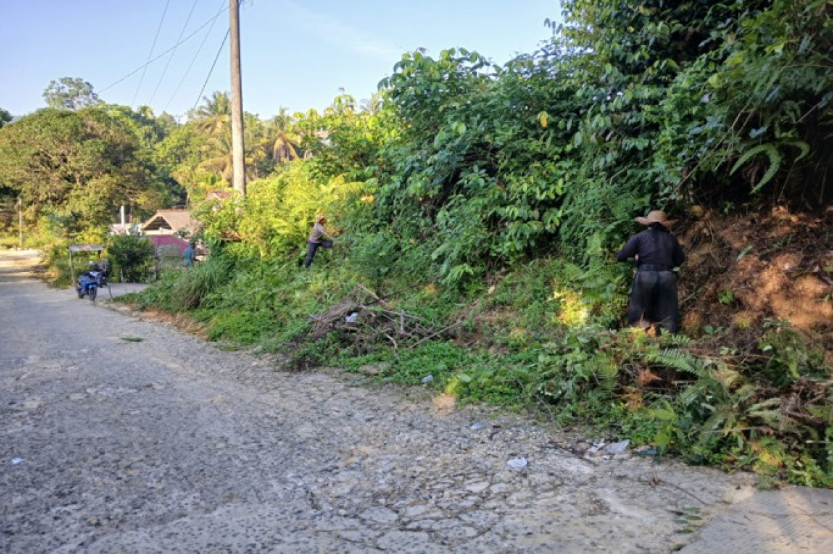 Pembersihan rumput pinggir jalan Sulawesi