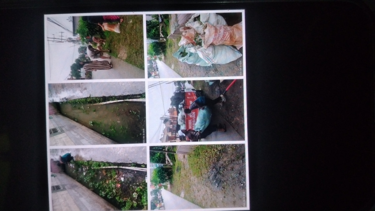 Gotong royong dijalan maspenghulu dan gang monas