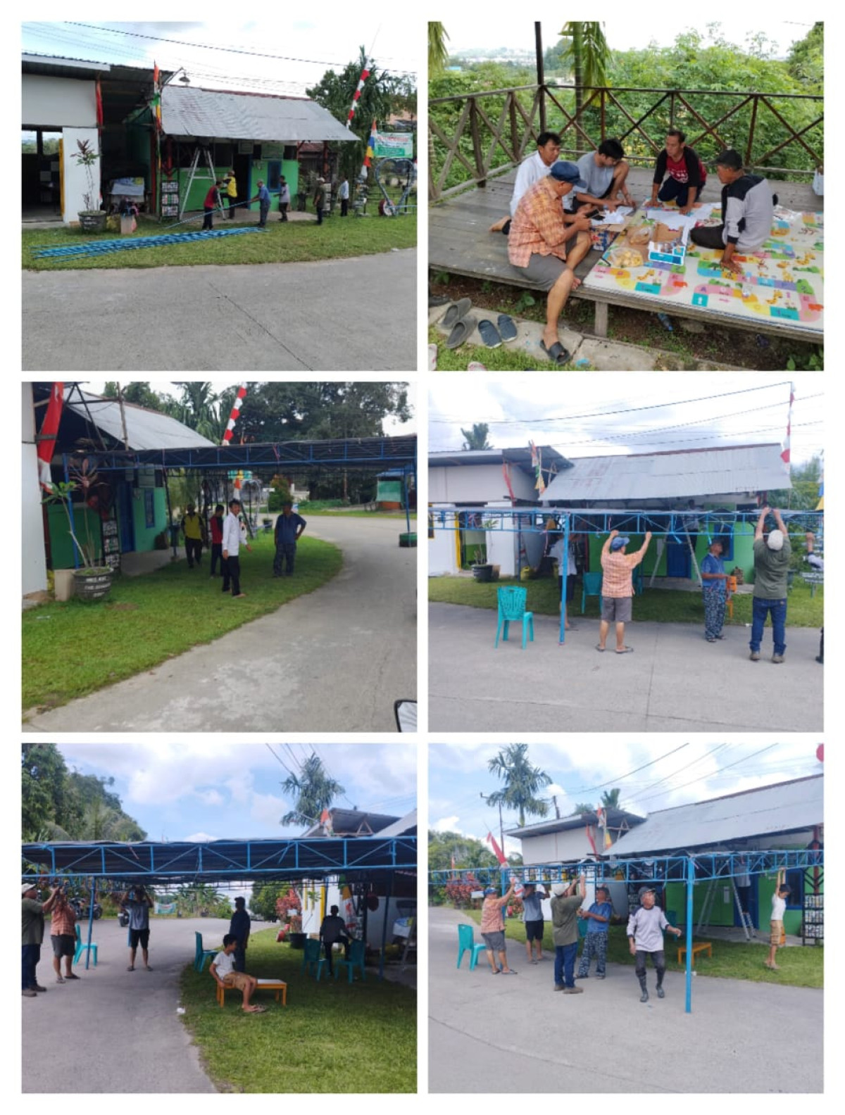 Gotong Royong Pendirian Tenda TPS