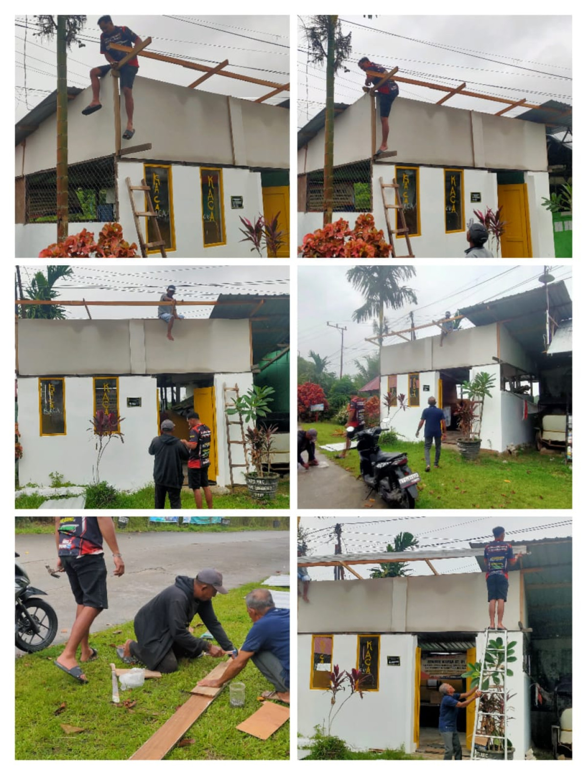 Kerja bakti perbaikan balai rt