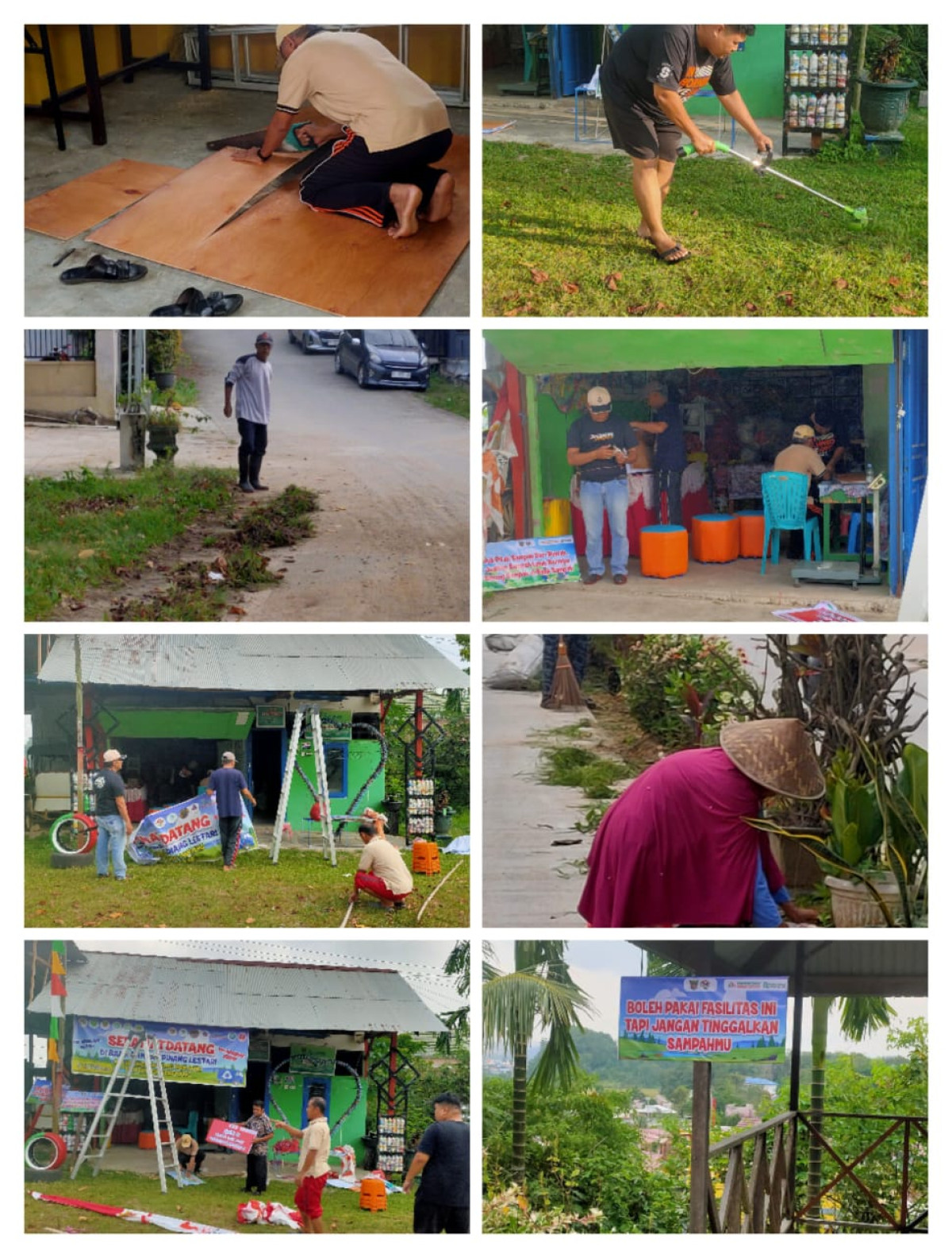 Gotong Rorong Persiapan Lomba Bank Sampah