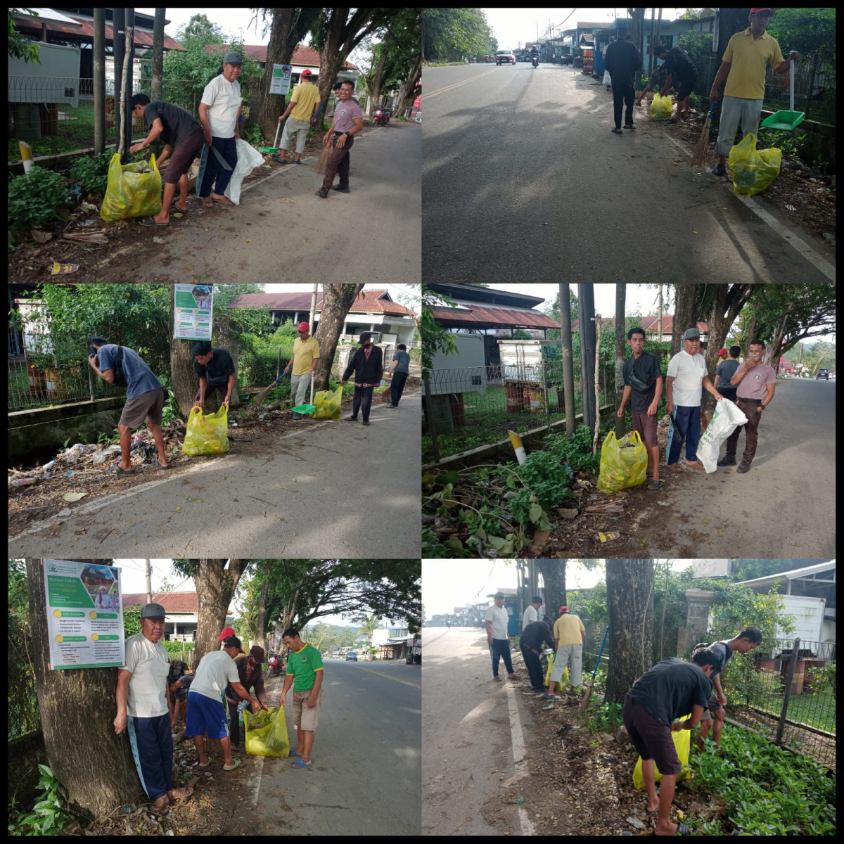 Gotong Royong RT. 06 Bersih Sampah Pinggir Jalan Raya