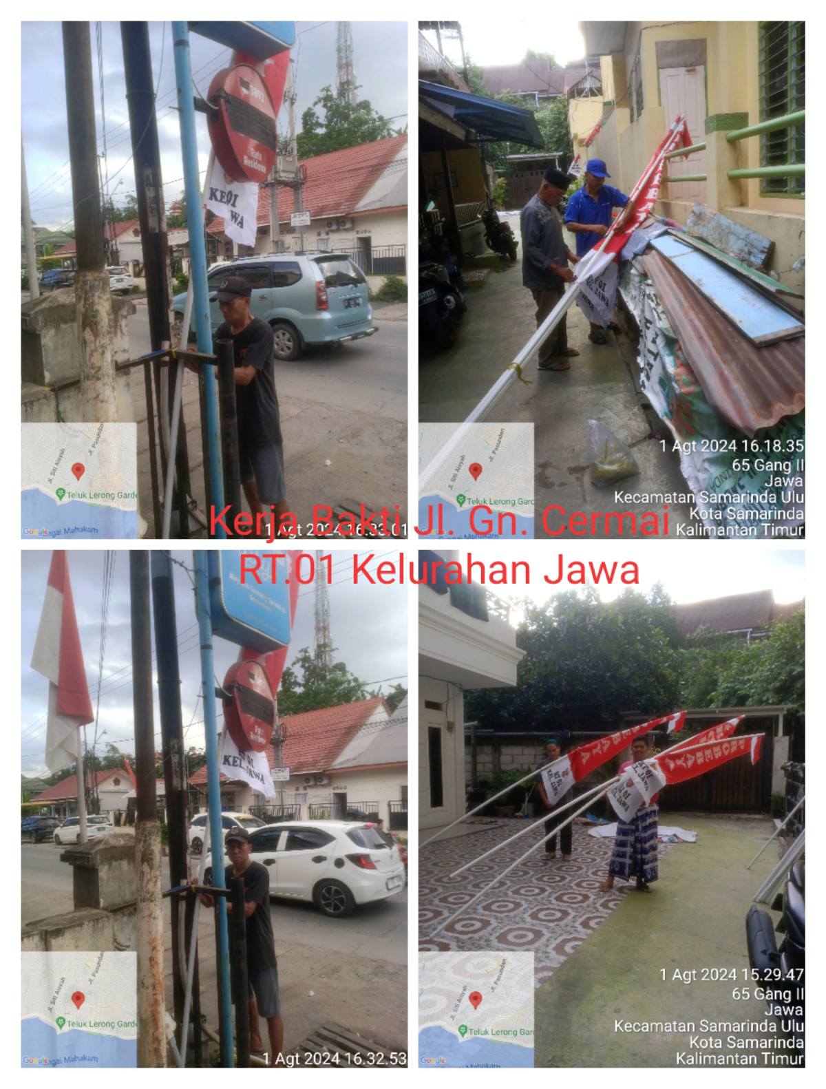 Kerja Bakti Pemasangan Umbul-Umbul