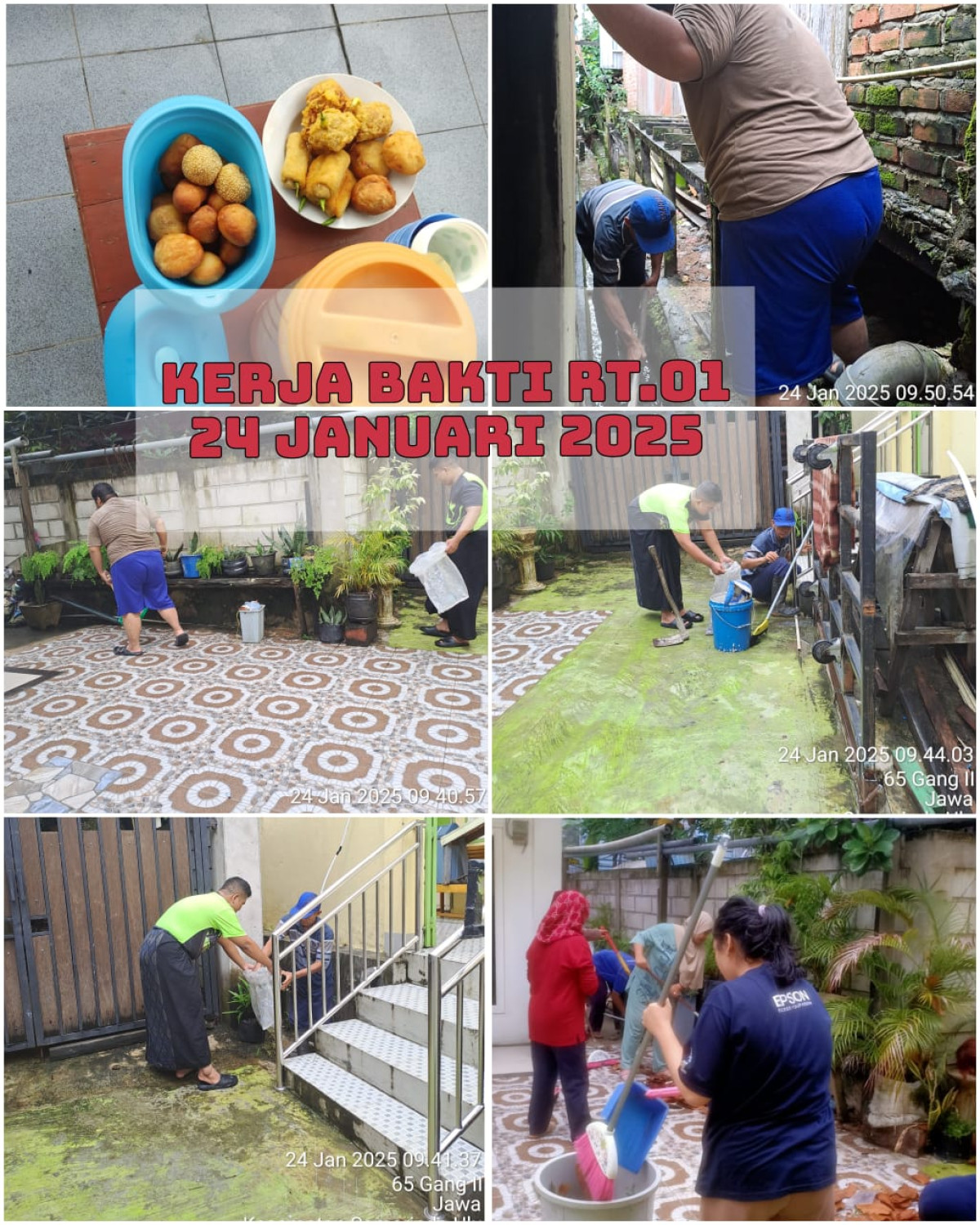 Membersihkan gang 3 dan drinase