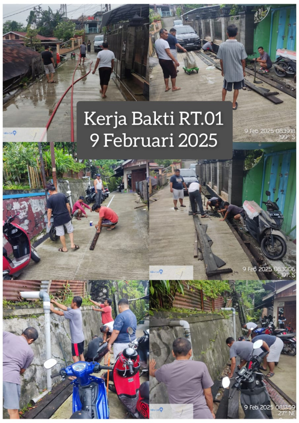 Membersihkan badan Gang.2 dan Drainase