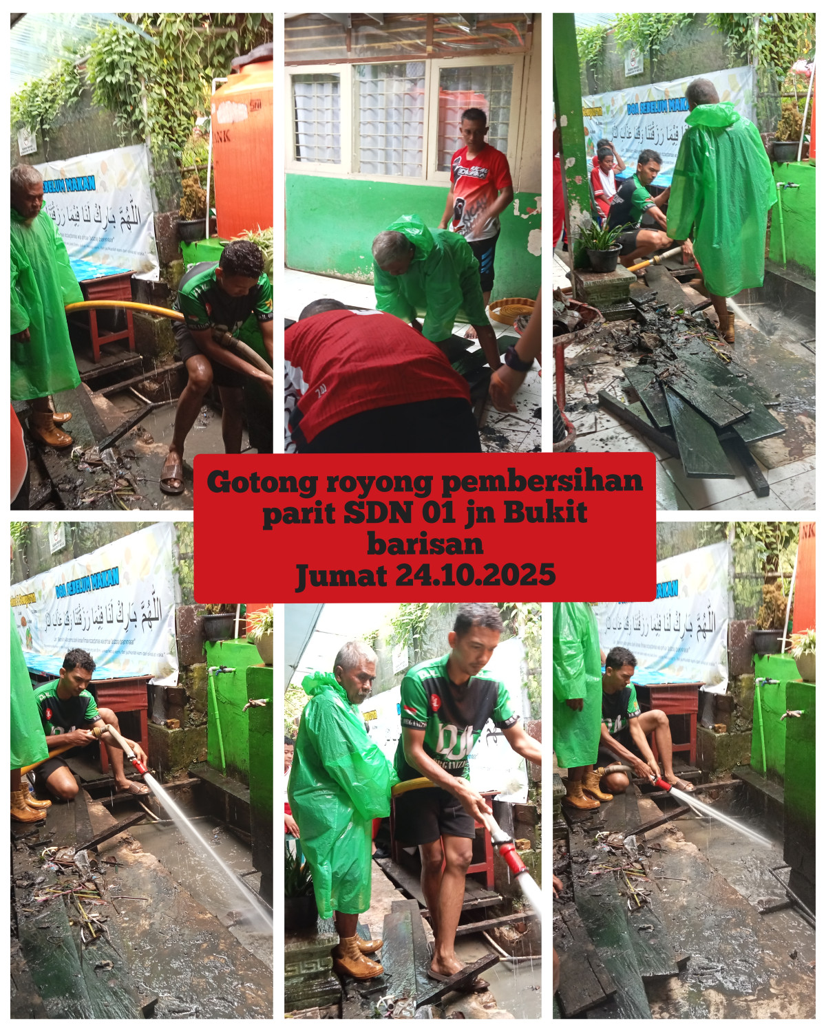 Pembersihan parit SDN 01 jl Bukit barisan