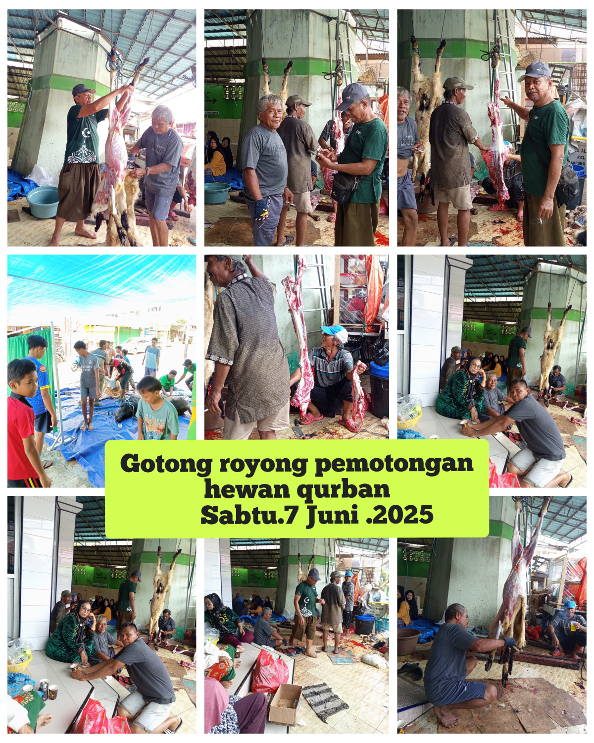 Gotong royong pemotongan hewan kurban