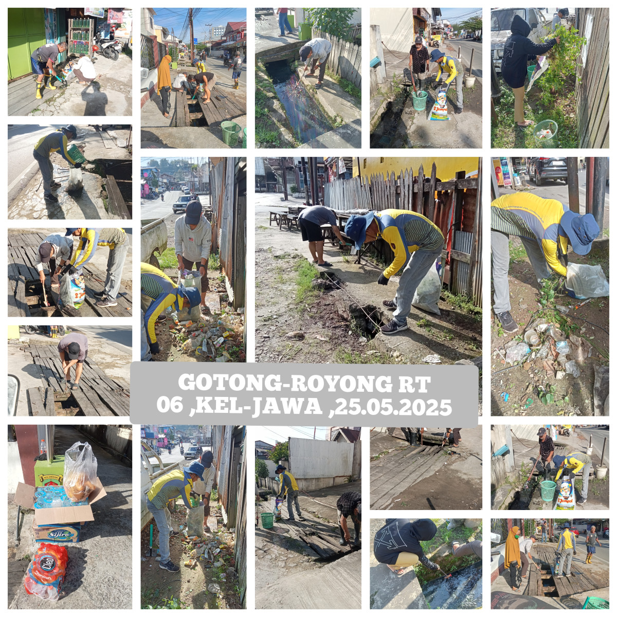 Gotong-royong pembersihan parit jl Merbabu