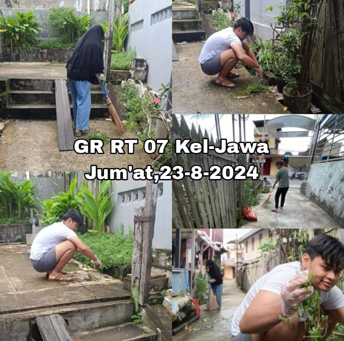 Gotong royong di jln Gunug Semeru