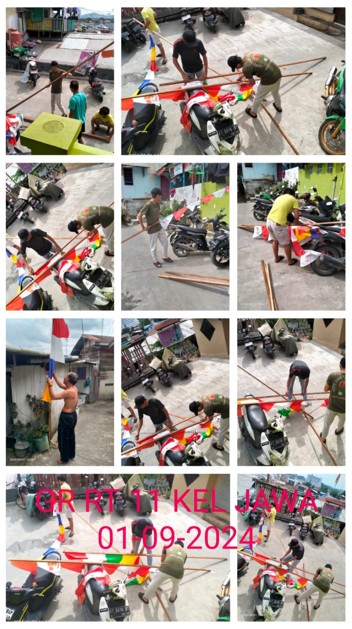 Penurunan bendera dan umbul-umbul