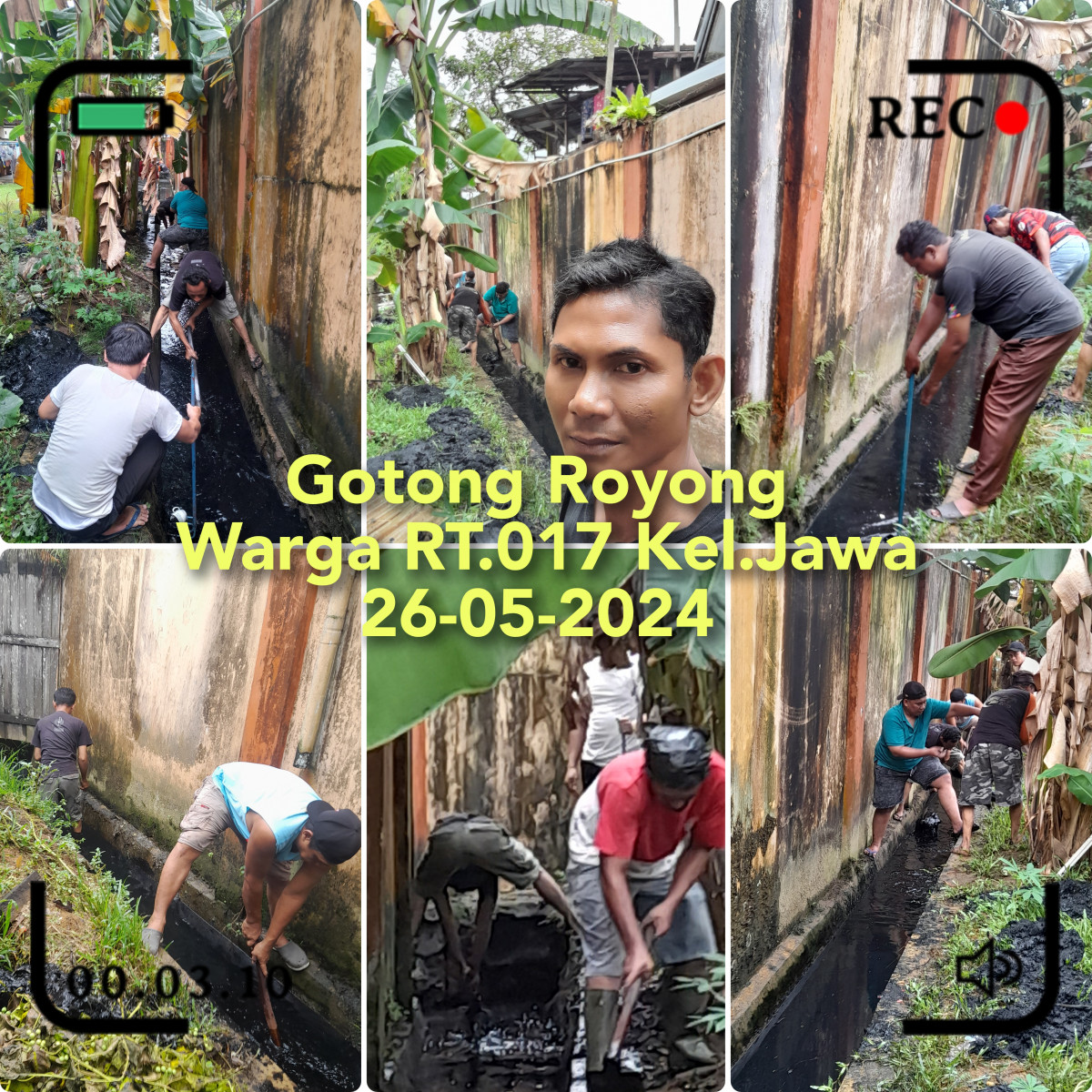 Gotong Royong Warga RT.017 Kel.Jawa Membersihkan Drainase Di Gang Semangat