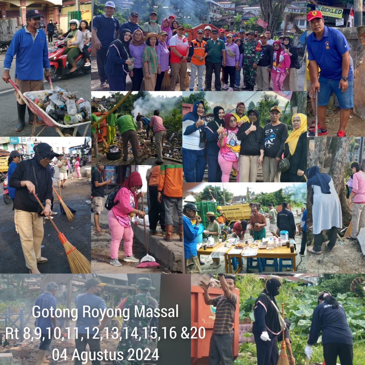 Kegiatan gotong Royong Massal Pokmas Arjuna Cemerlang di TPS Arjuna