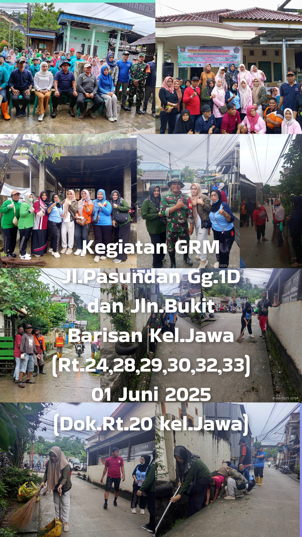 Kegiatan gotroy Massal Rt.20 kel.Jawa di Jln.Barisan dan Jl.Pasundan Gg.1 D ,kegiatan gotroy bulan Januari kegiatan -1