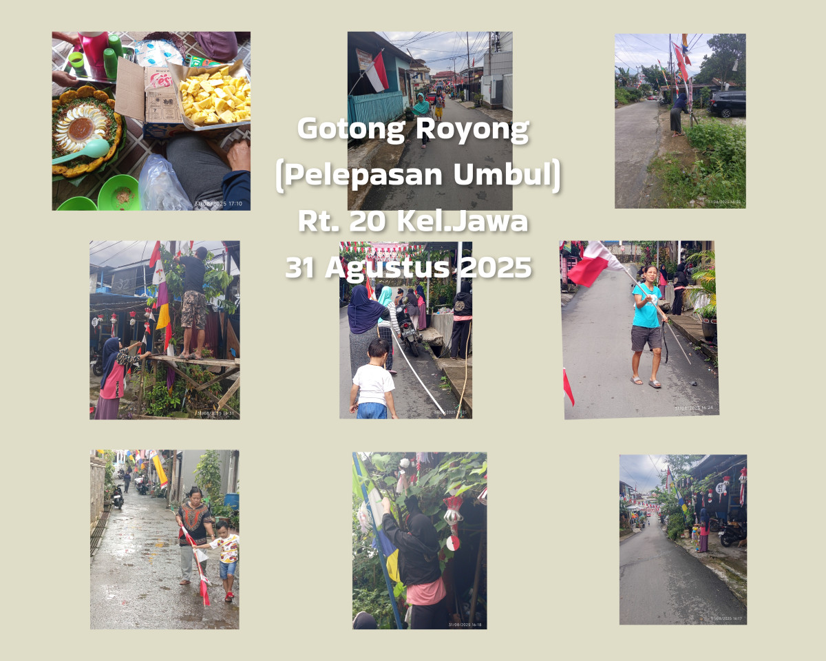 Kegiatan Gotong Royong Rt.20 kelurahan Jawa bulan Agustus 2025 kegiatan -3
