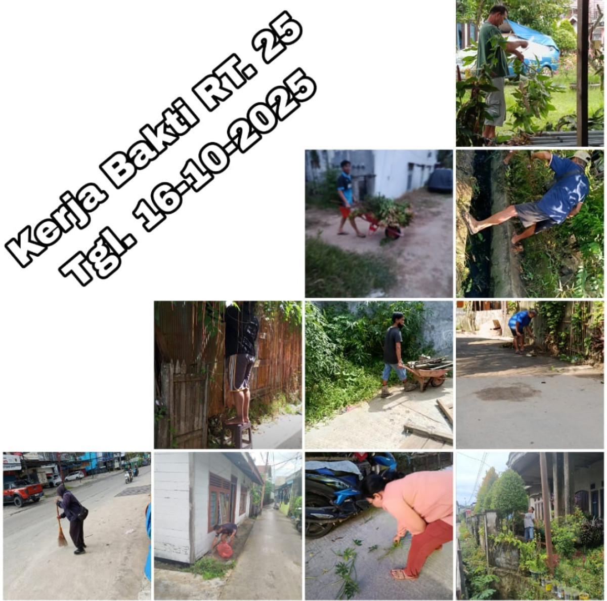 Membersihkan lingkungan
