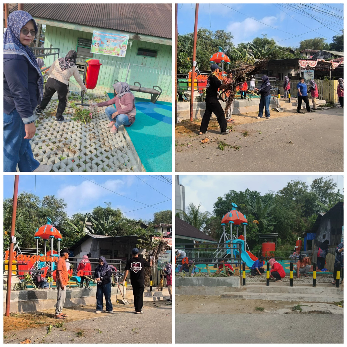 Gotong royong di play ground Kelurahan Jawa RT 26