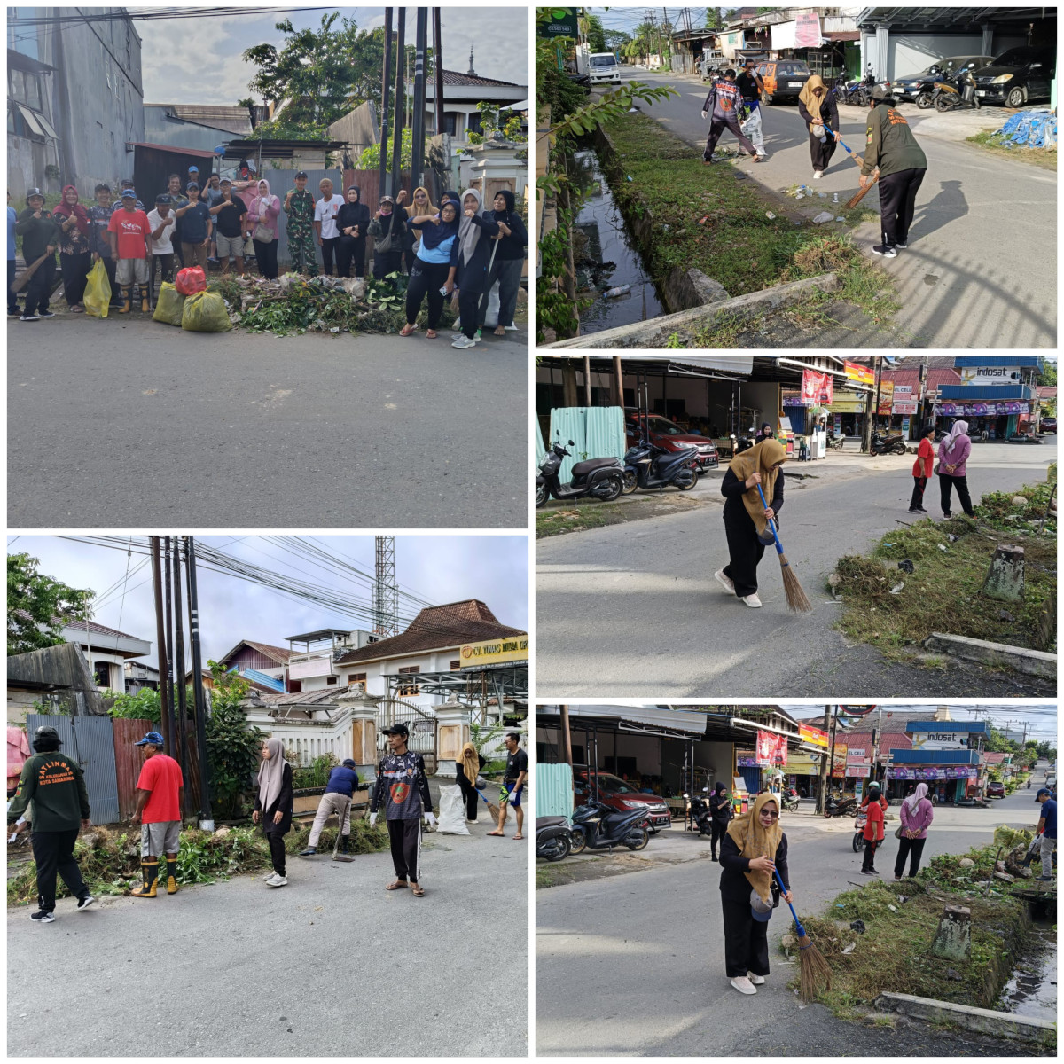Gotong royong masal di sepanjang jl semeru RT 07