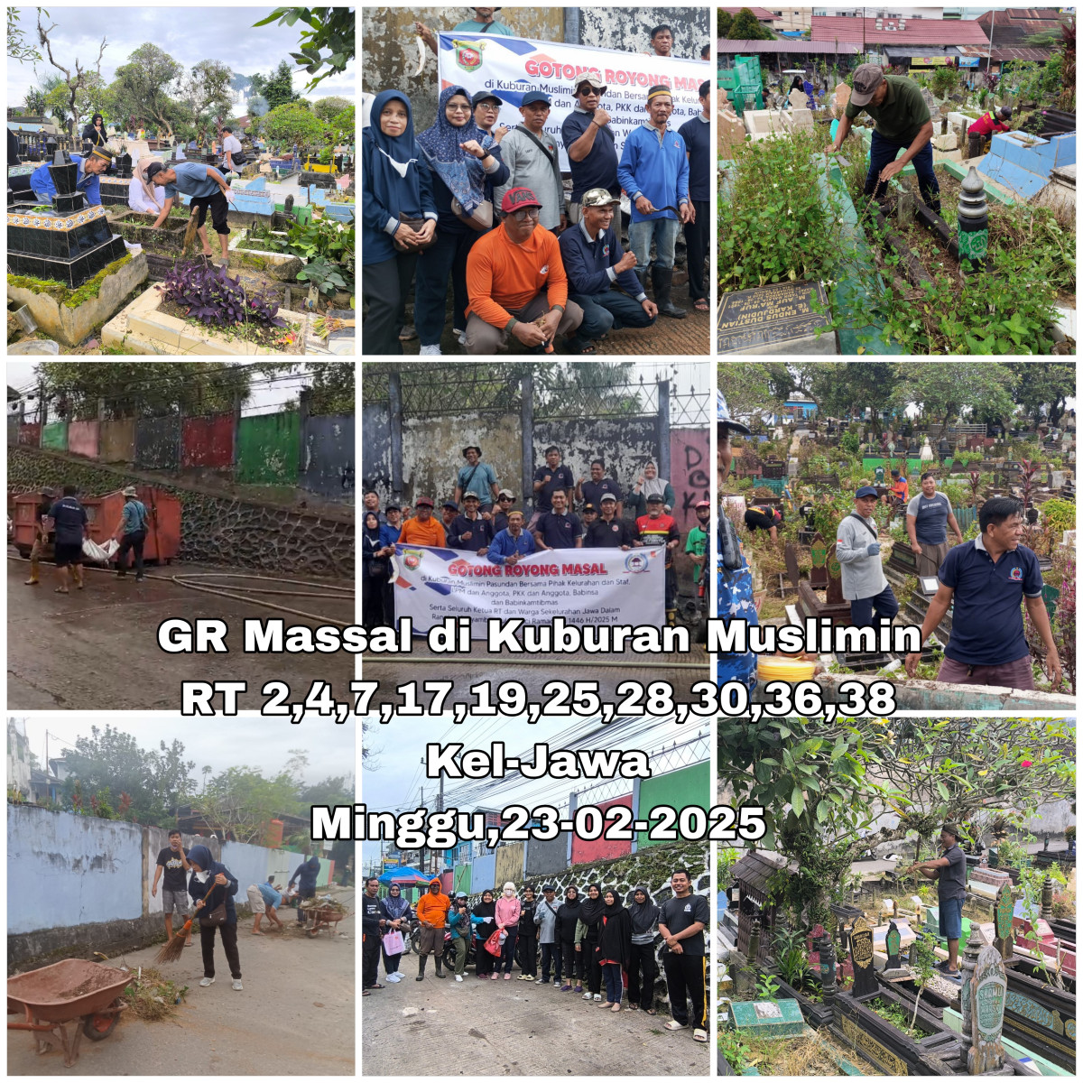 Gotong royong masal di kuburan muslimin