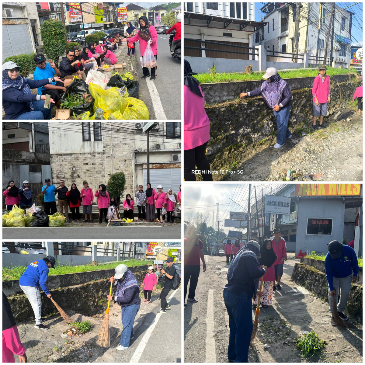 Gotong royong masal di sepanjang jln sirad Salman RT 27