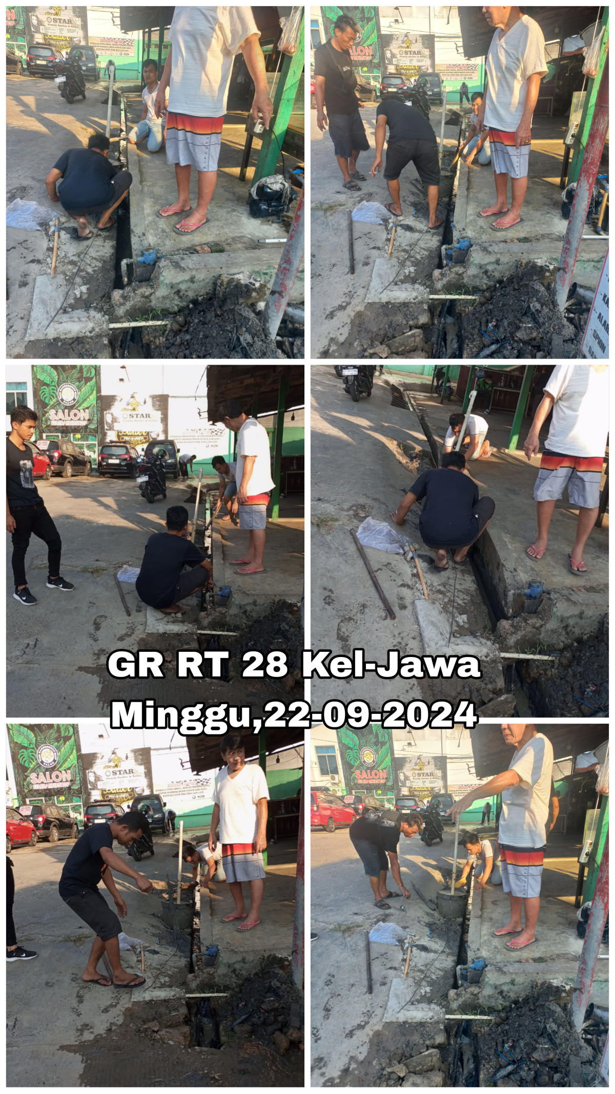 Gotong royong membersihkan parit