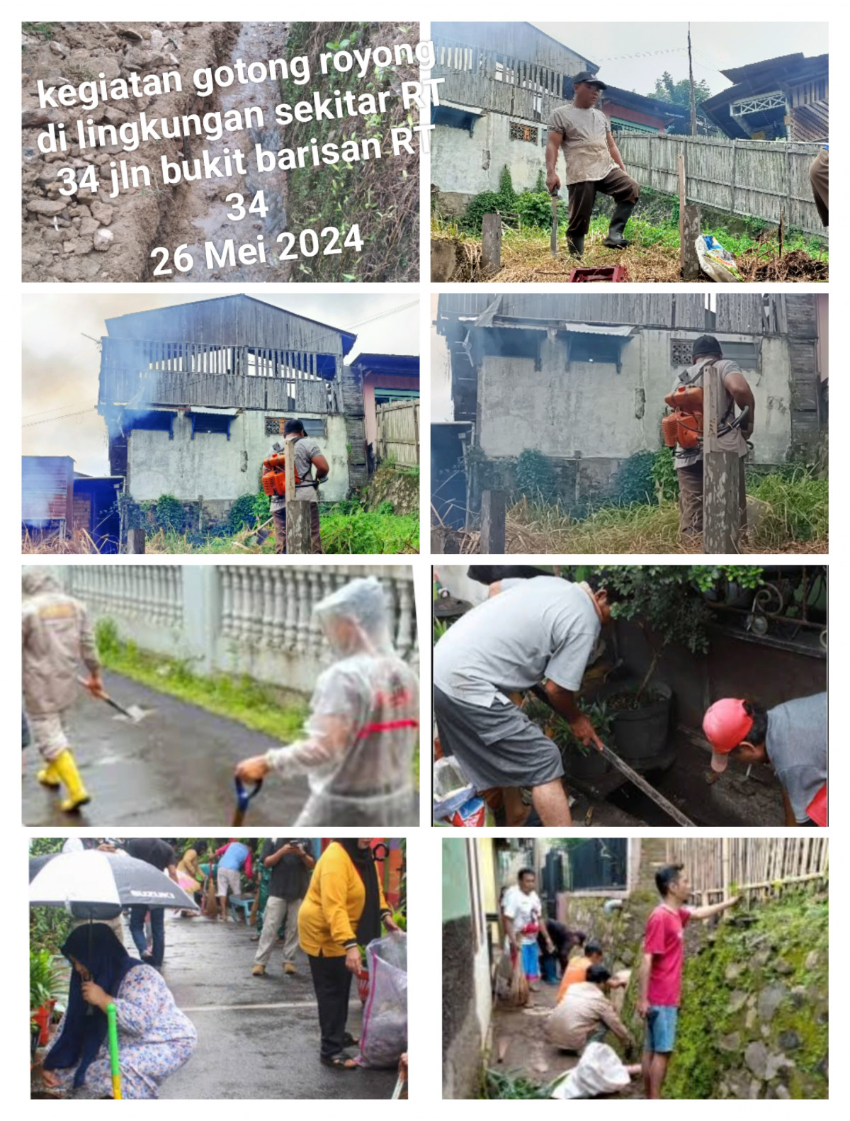 GOTONG ROYONG lingkungan sekitar RT 34 jln bukit barisan