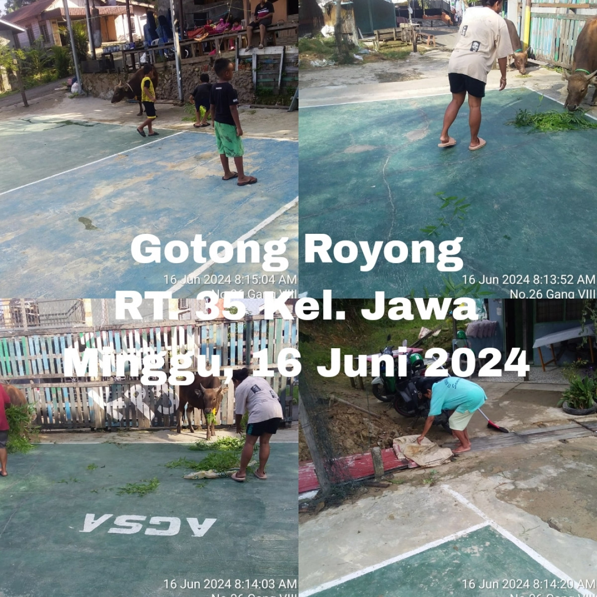 Membersihkan lapangan
