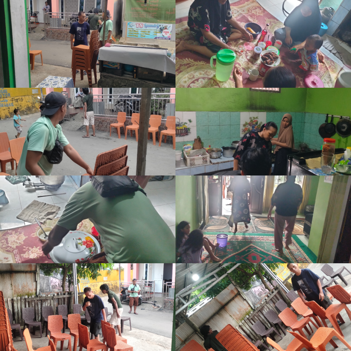 Gotong royong untuk acara halal bihalal dirumah Rt