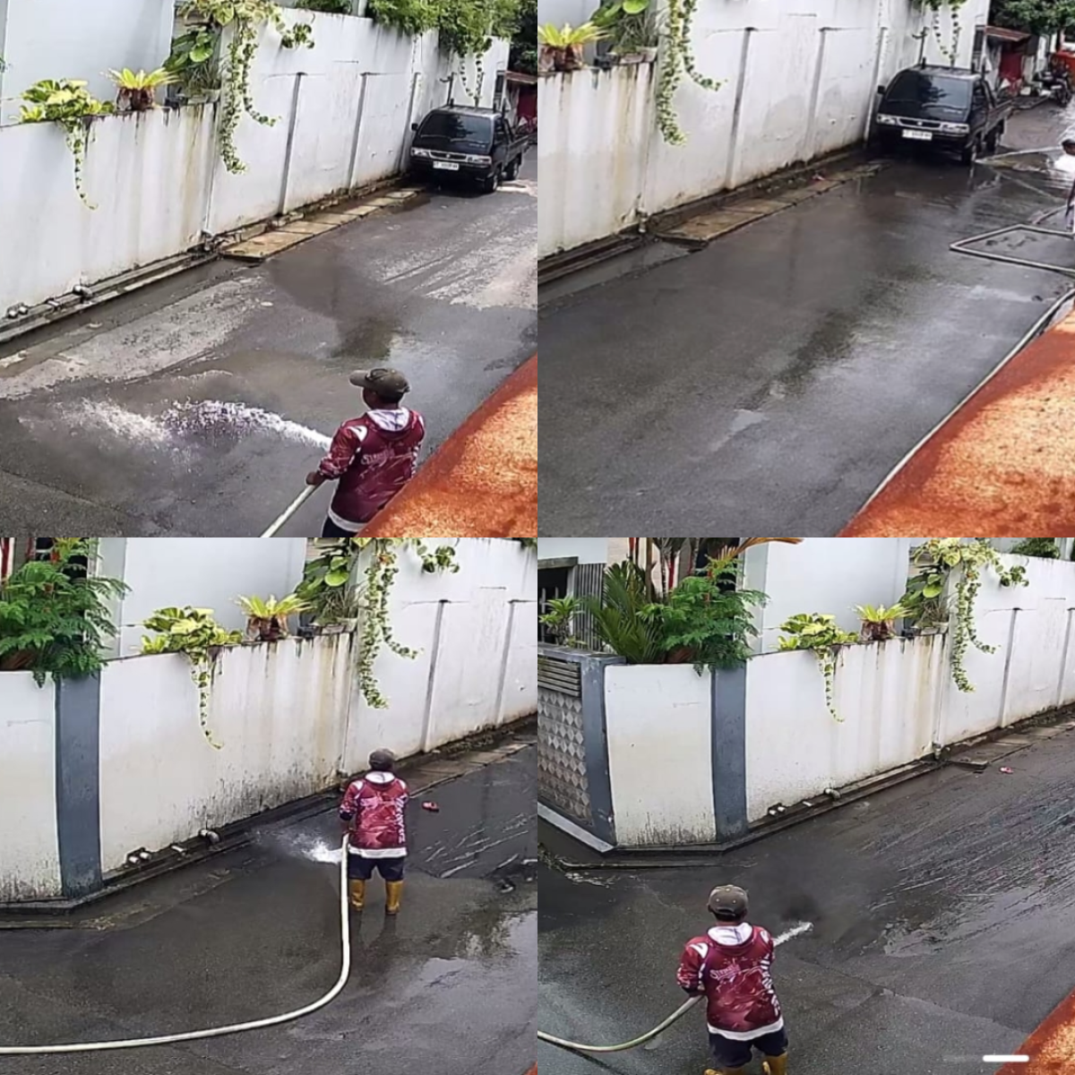 Pembersihan jalan yang banyak lumpurnya