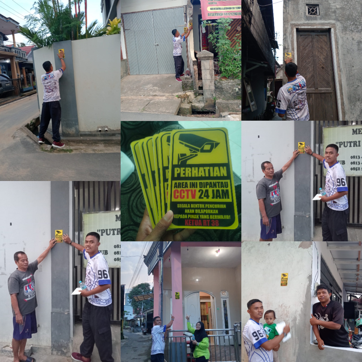 Pemasangan banner CCTV di lingkungan RT 38