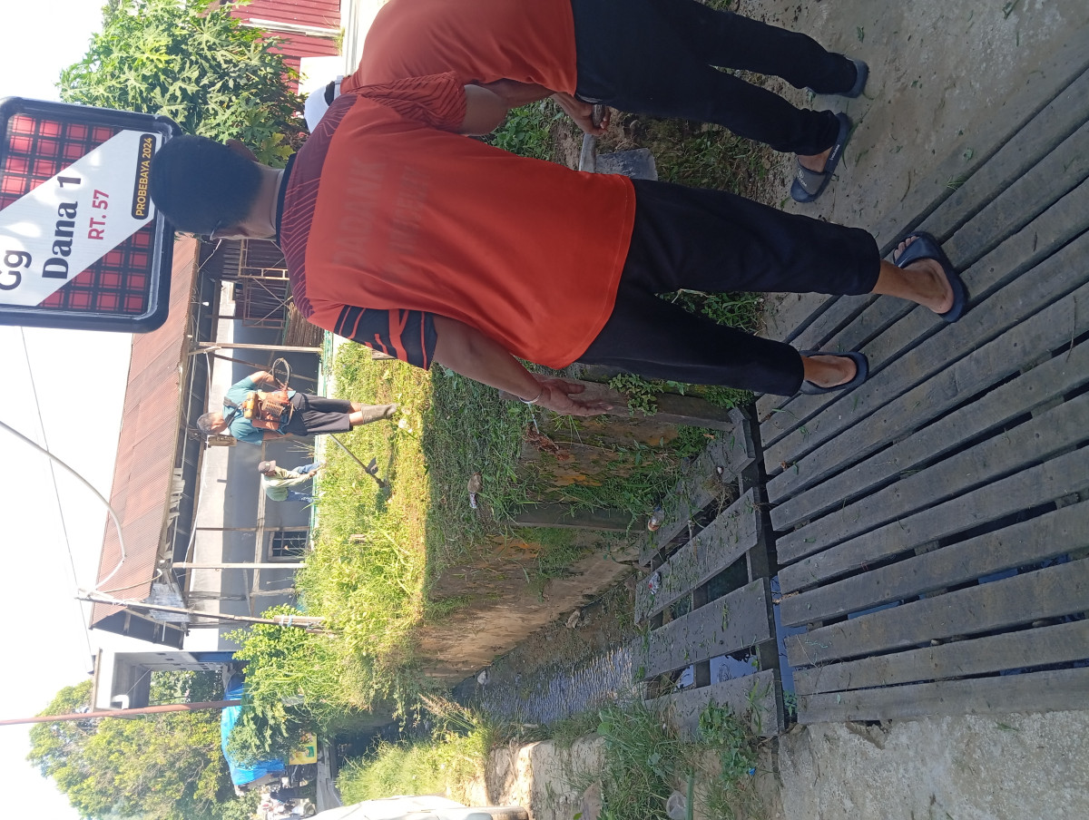 Membersihkan rumput