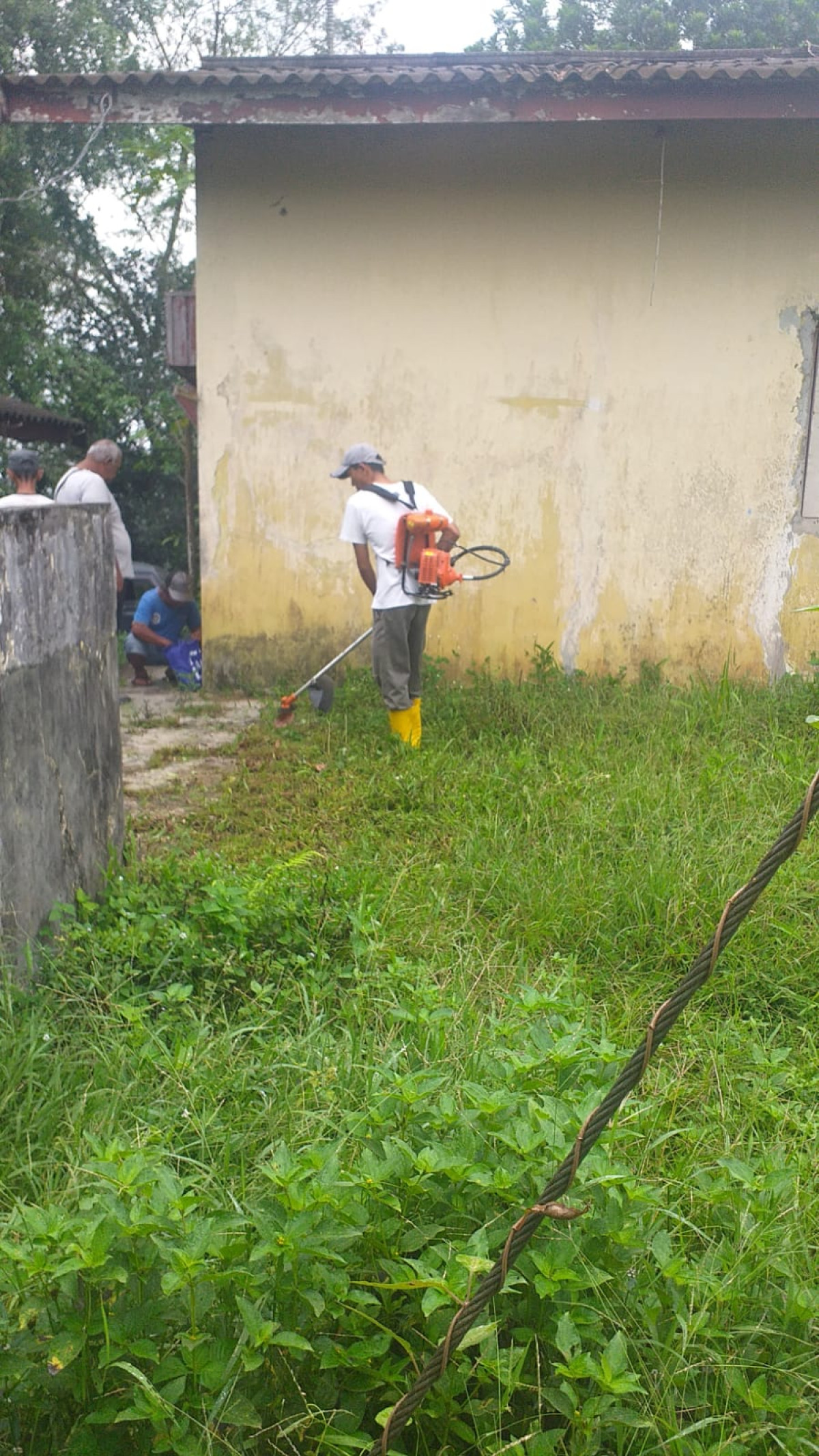 Pemotongan rumput di reviter FKPM DADI MULYA Jl. KS. TUBUN