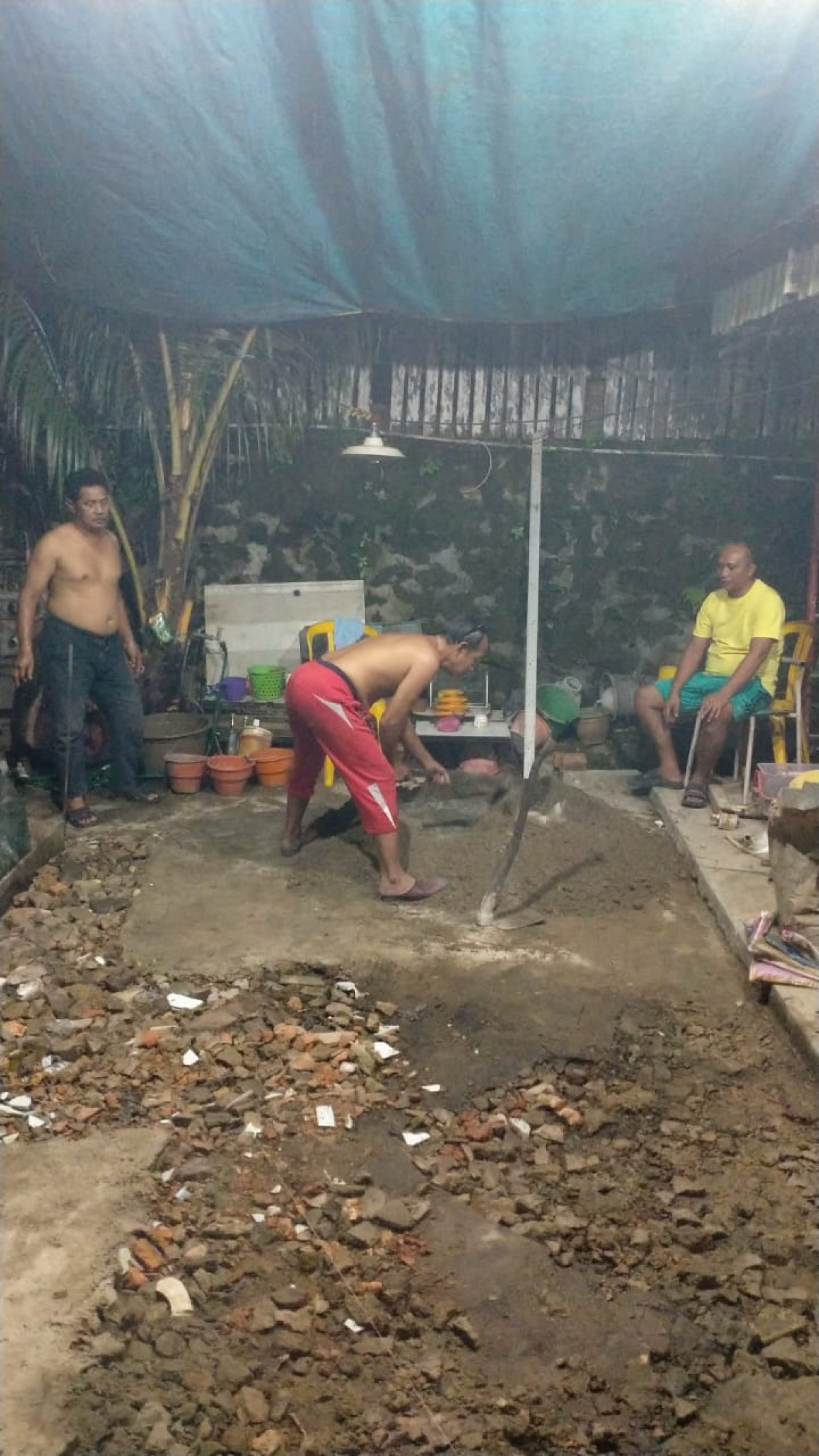 Pembuatan lapangan tenis meja 2