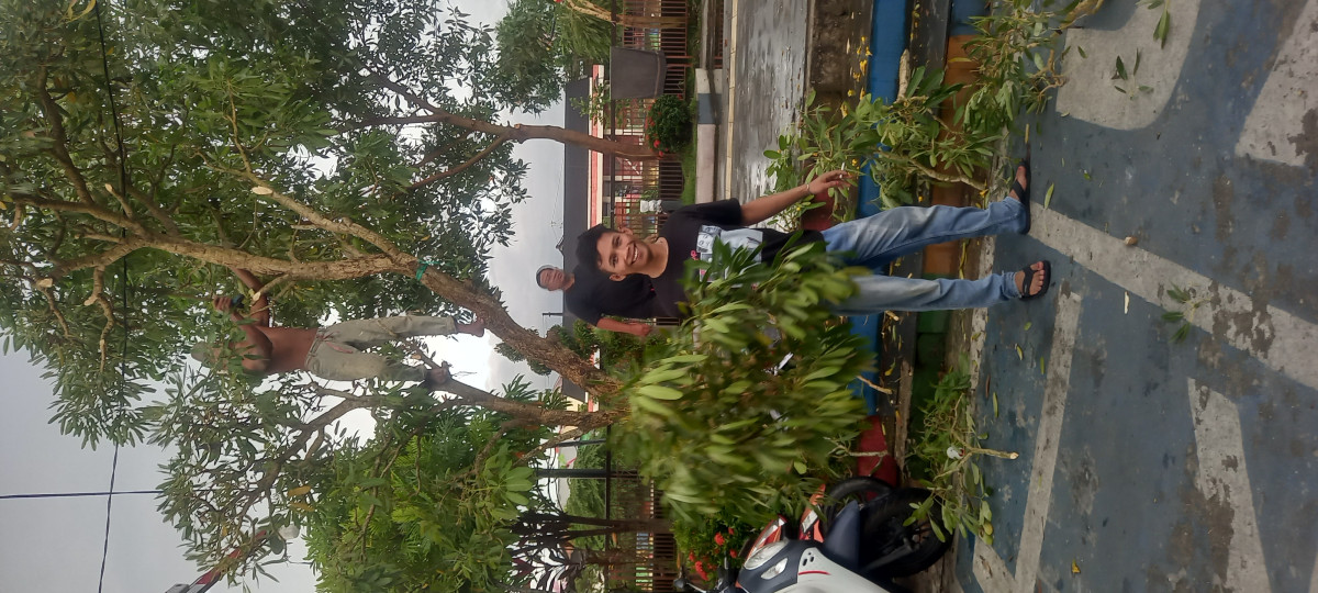 Kerja bakti Pemotongan ranting pohon yang rawan Kabel PLN