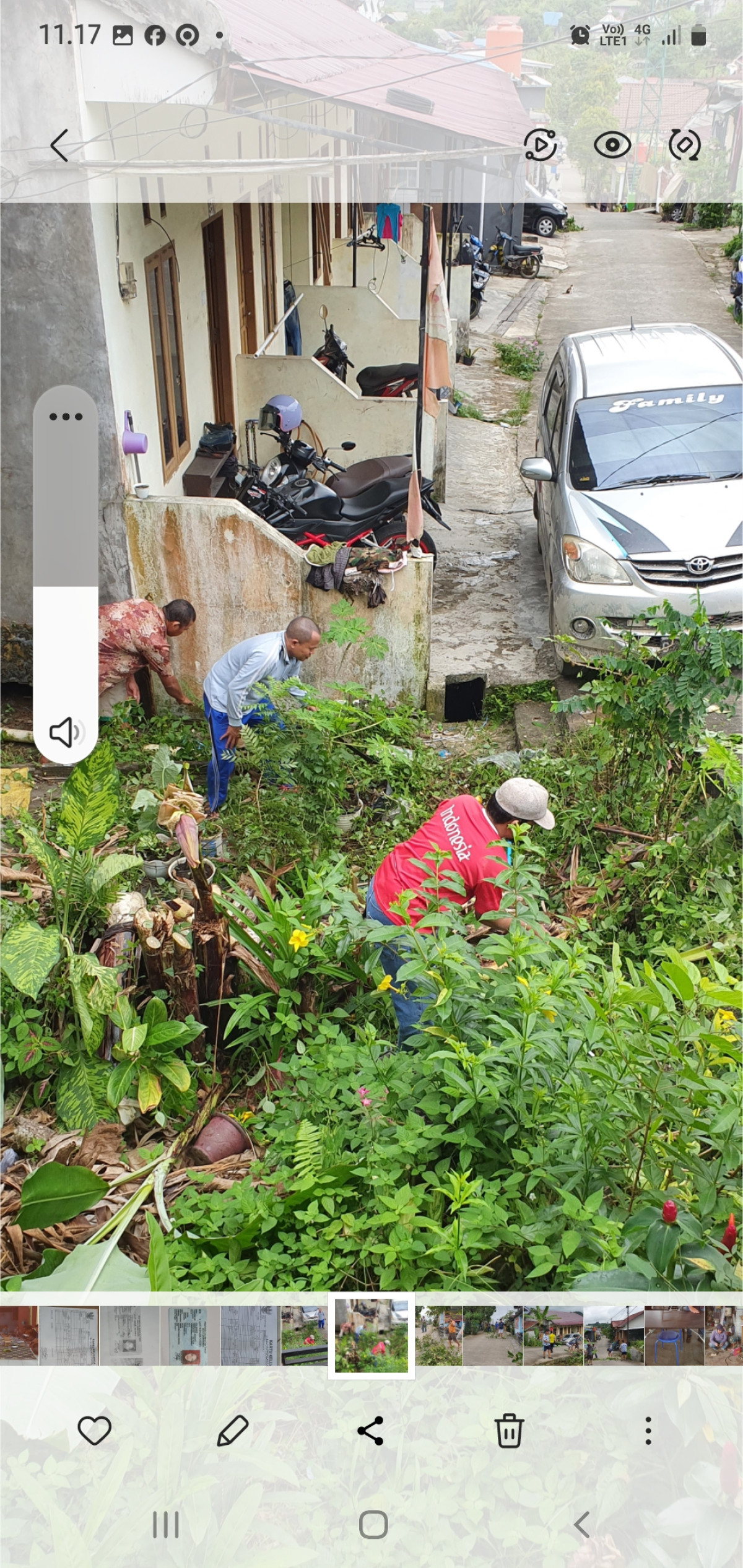 Bersihkan parit, potong rumput dan tebang pohon jambu